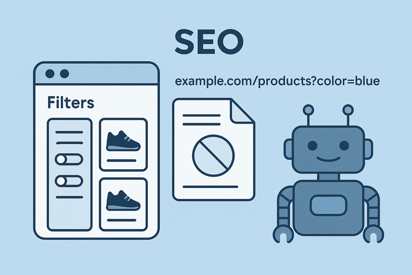 Ілюстрація взаємодії фільтрів та SEO для інтернет-магазину — фільтрація товарів, дублювання URL, пошукові роботи