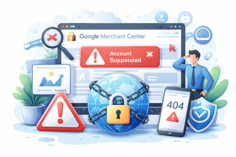 Блокування акаунту Google Merchant Center через нефункціональні сторінки та недоступність сайту